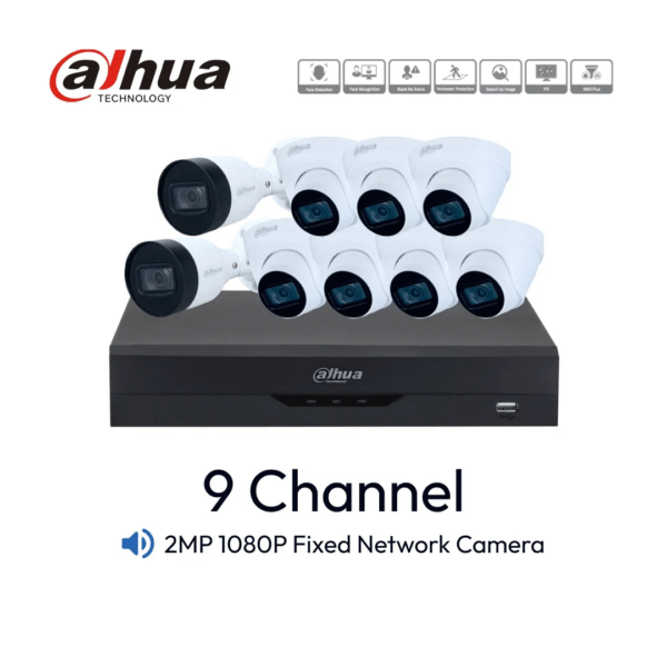 Paket 9 Channel Dahua IP-Cam