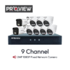Paket 9 Channel ProView IP Cam